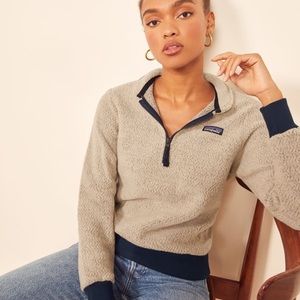 Patagonia Woolyester Fleece Pullover Oatmeal Navy